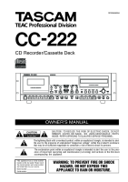 Tascam CC-222 - Owners Manual